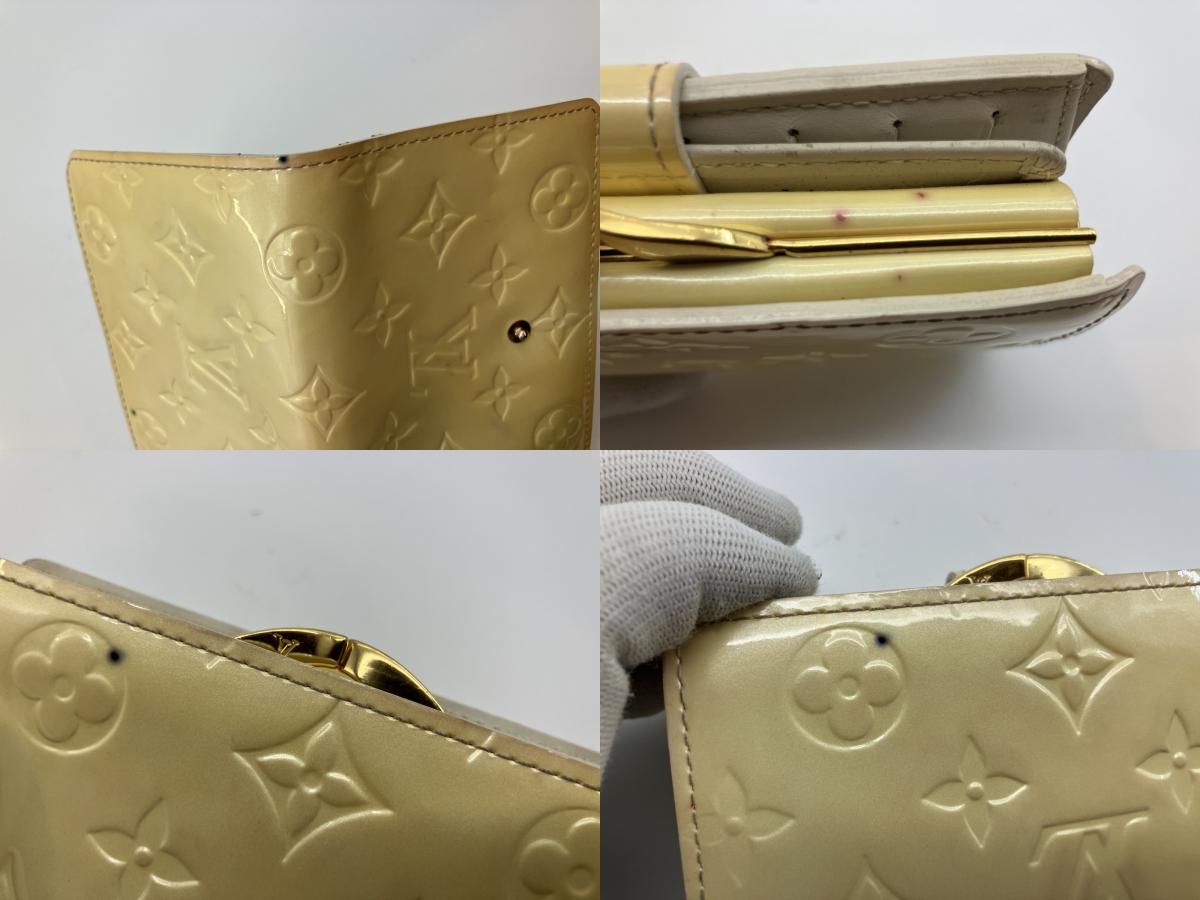 Louis Vuitton Vernis Compact Purse Wallet M10055 Monogram Embossed Beige Authentic Serial Engraved Box and Bag Included 5% Follow-up