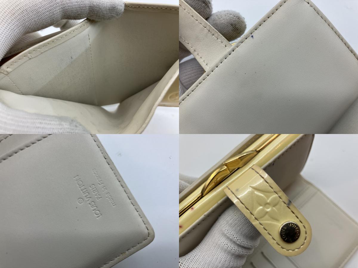 Louis Vuitton Vernis Compact Purse Wallet M10055 Monogram Embossed Beige Authentic Serial Engraved Box and Bag Included 5% Follow-up