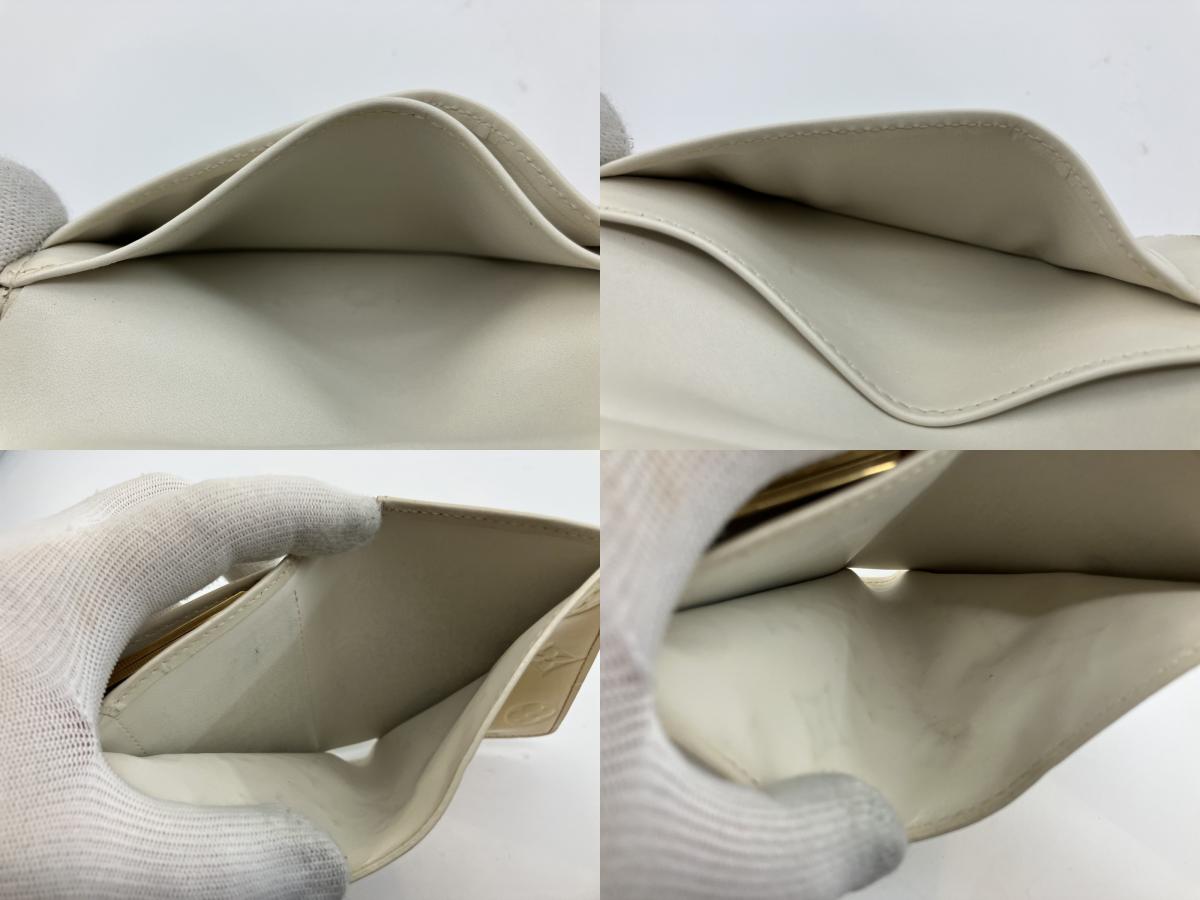 Louis Vuitton Vernis Compact Purse Wallet M10055 Monogram Embossed Beige Authentic Serial Engraved Box and Bag Included 5% Follow-up