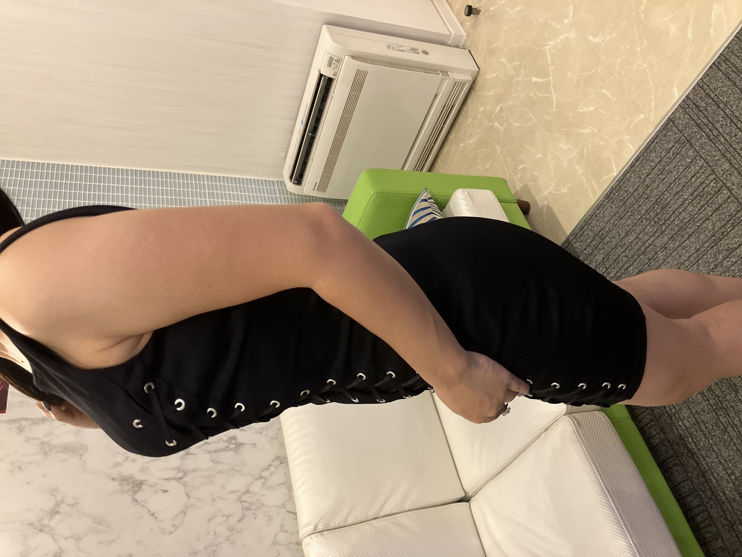 GUESS Sleeveless Lace-Up Dress Black XS