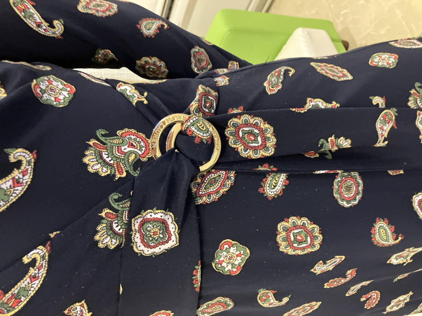 Lauren Ralph Lauren Women’s Paisley Dress Navy Long Sleeve Size 2