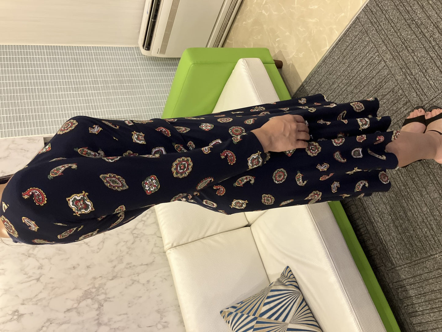 Lauren Ralph Lauren Women’s Paisley Dress Navy Long Sleeve Size 2