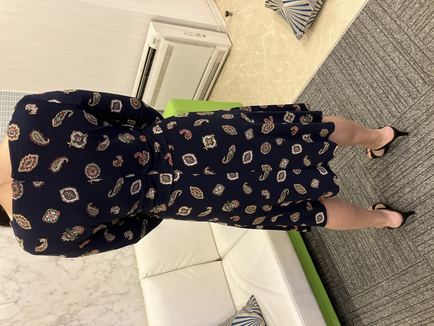 Lauren Ralph Lauren Women’s Paisley Dress Navy Long Sleeve Size 2