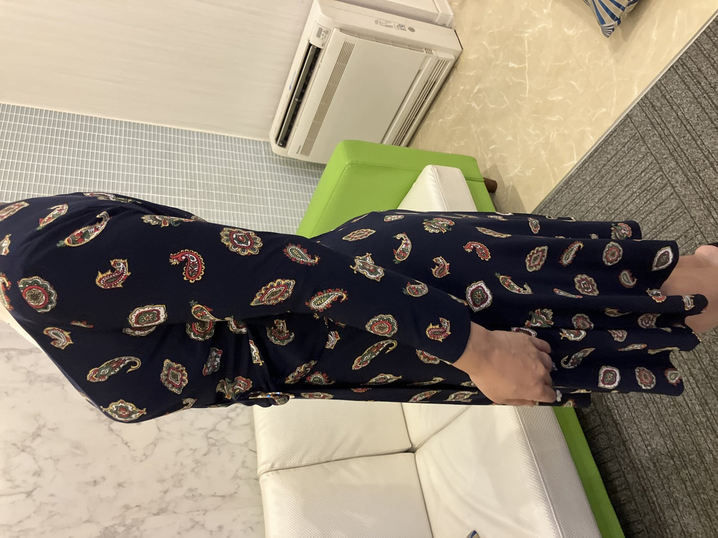 Lauren Ralph Lauren Women’s Paisley Dress Navy Long Sleeve Size 2