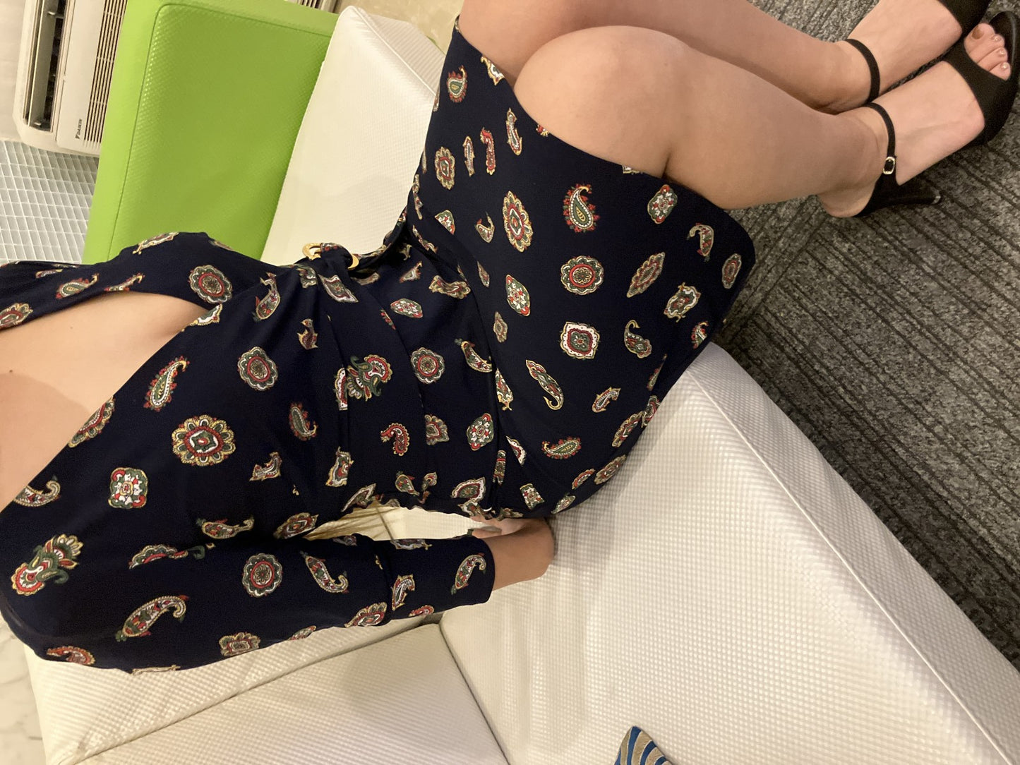 Lauren Ralph Lauren Women’s Paisley Dress Navy Long Sleeve Size 2