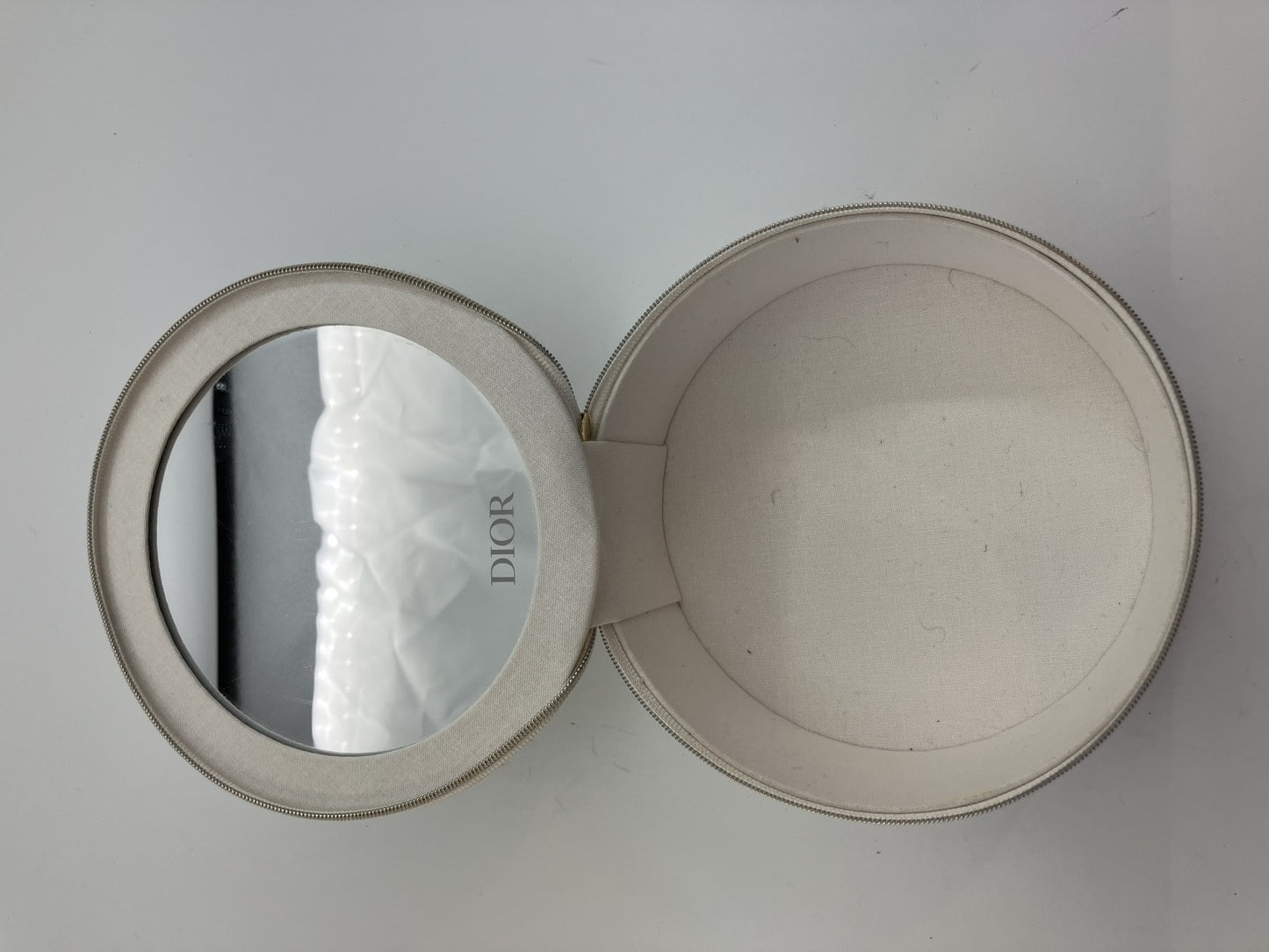 Christian Dior Cosmetic Pouch with Mirror White - Novelty Item
