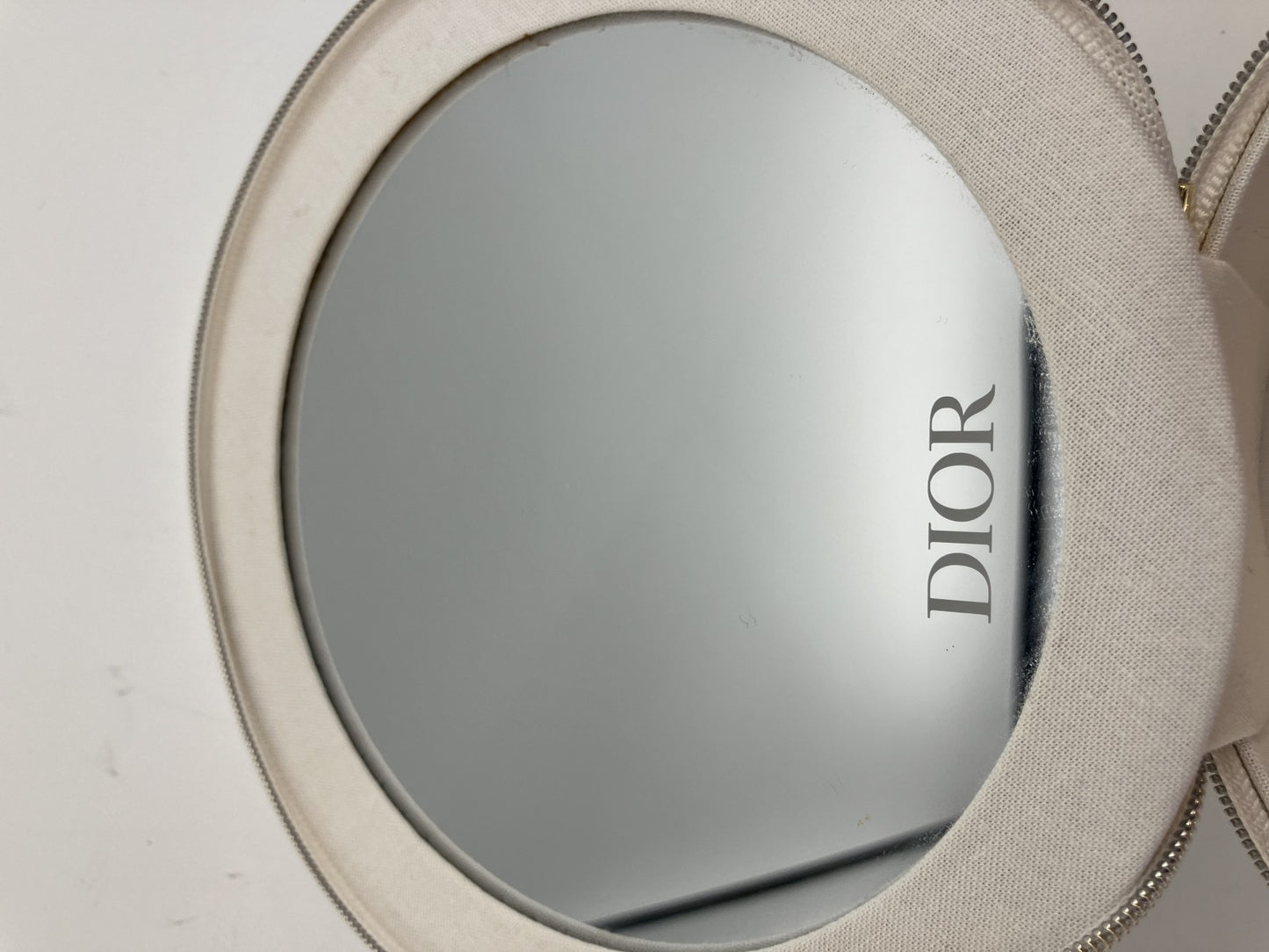 Christian Dior Cosmetic Pouch with Mirror White - Novelty Item