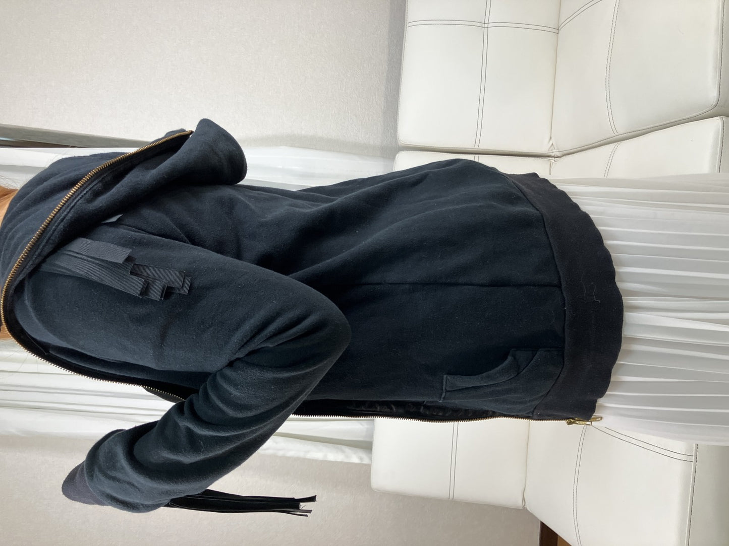NAMIE AMURO x SHEL'TTER Black Zip Hoodie Ribbon Women's Free Size Japan