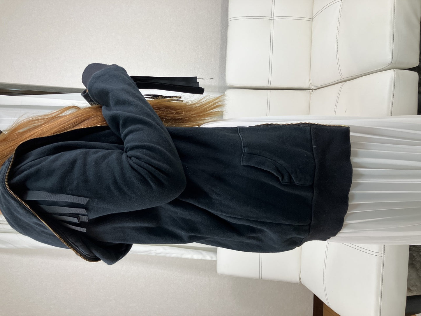 NAMIE AMURO x SHEL'TTER Black Zip Hoodie Ribbon Women's Free Size Japan