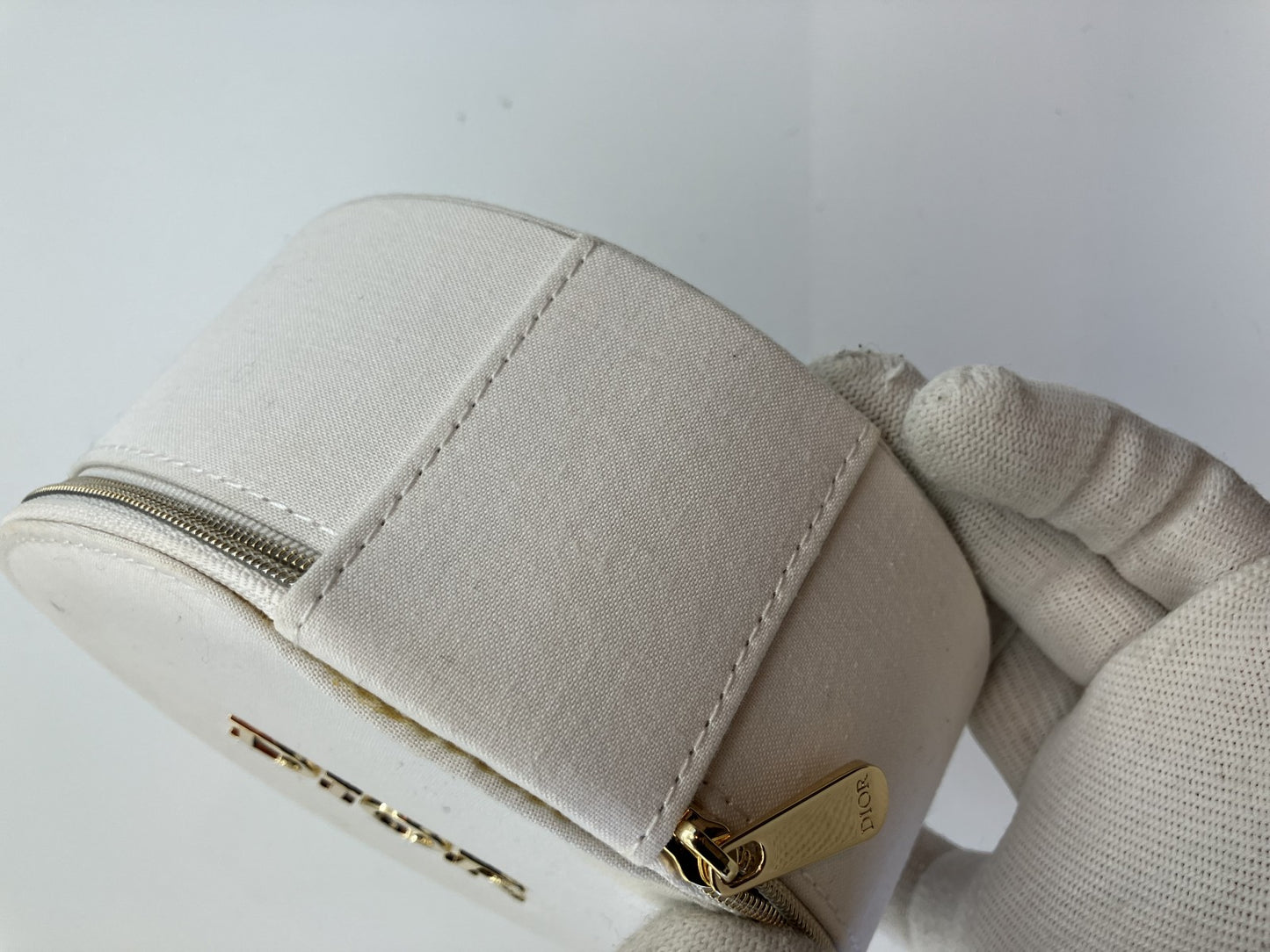 Christian Dior Cosmetic Pouch with Mirror White - Novelty Item
