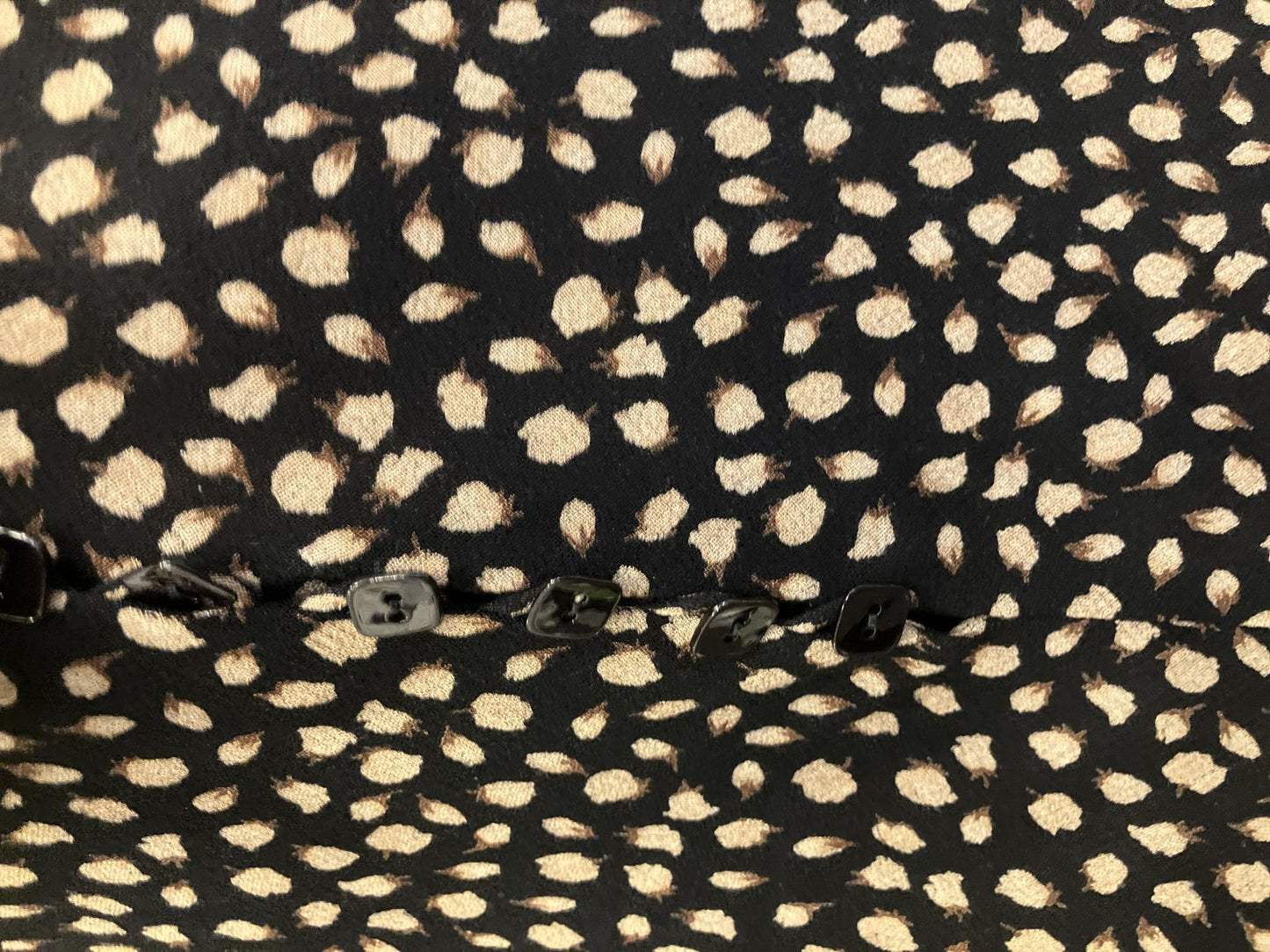 Chloé Black Patterned Dress Bow Tie Long Sleeve Women’s Size 42