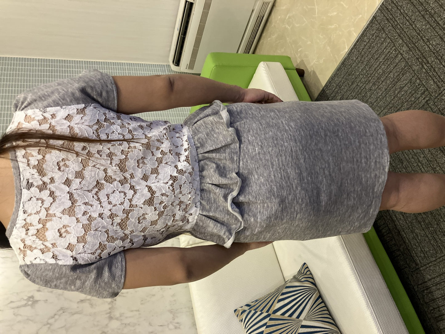 JILLSTUART Dress, Size 4, Gray, Lace Panel