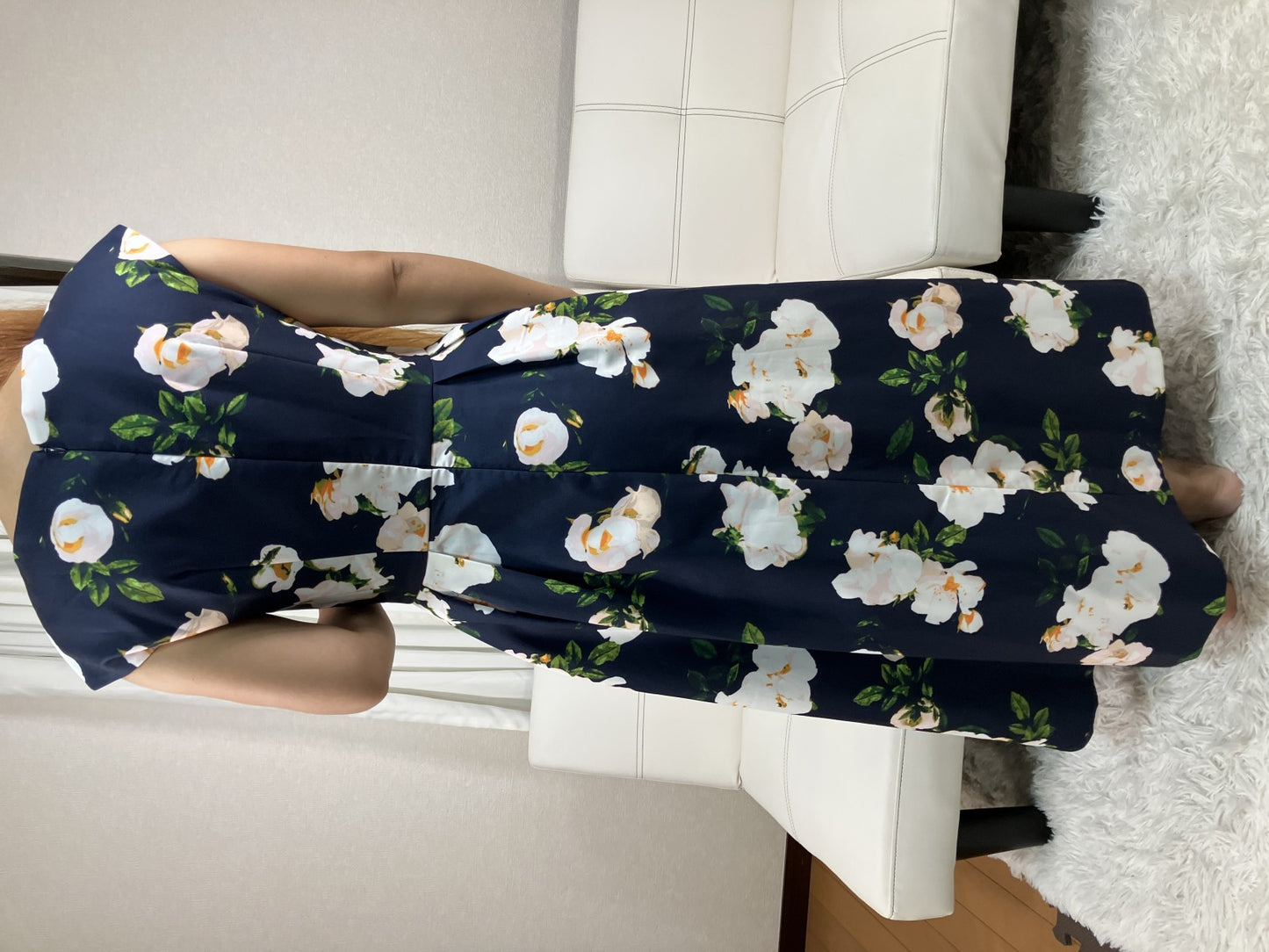 Chesty Floral Dress Set Size 1 White Bird Print & Navy Long Dress Japan