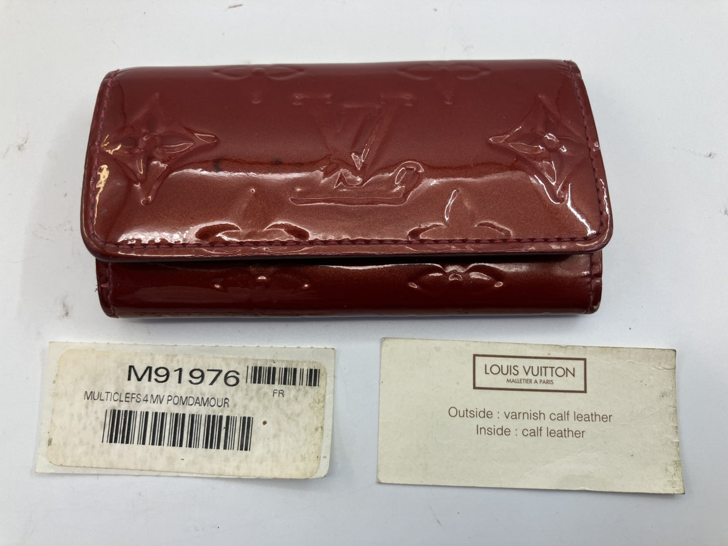 LOUIS VUITTON Red Vernis Multiclﾃｩs 4 4-Key Holder Case