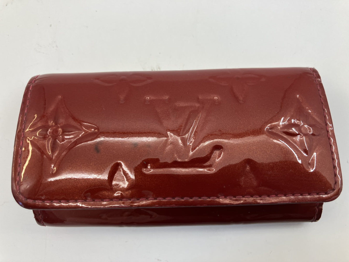 LOUIS VUITTON Red Vernis Multiclﾃｩs 4 4-Key Holder Case