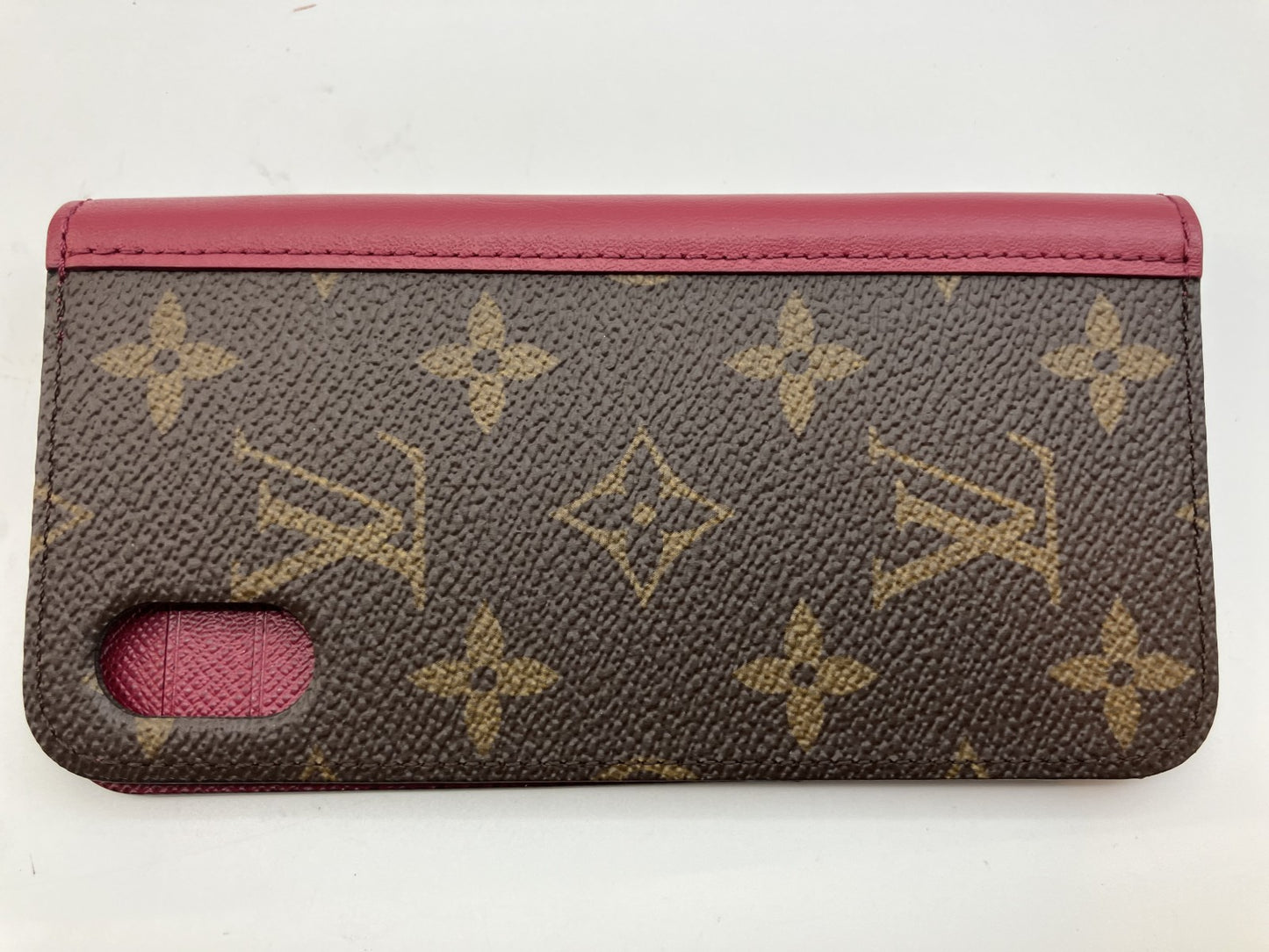 Louis Vuitton Monogram Folio iPhone Case Red x xs 3 Card Slots Box and Bag Included