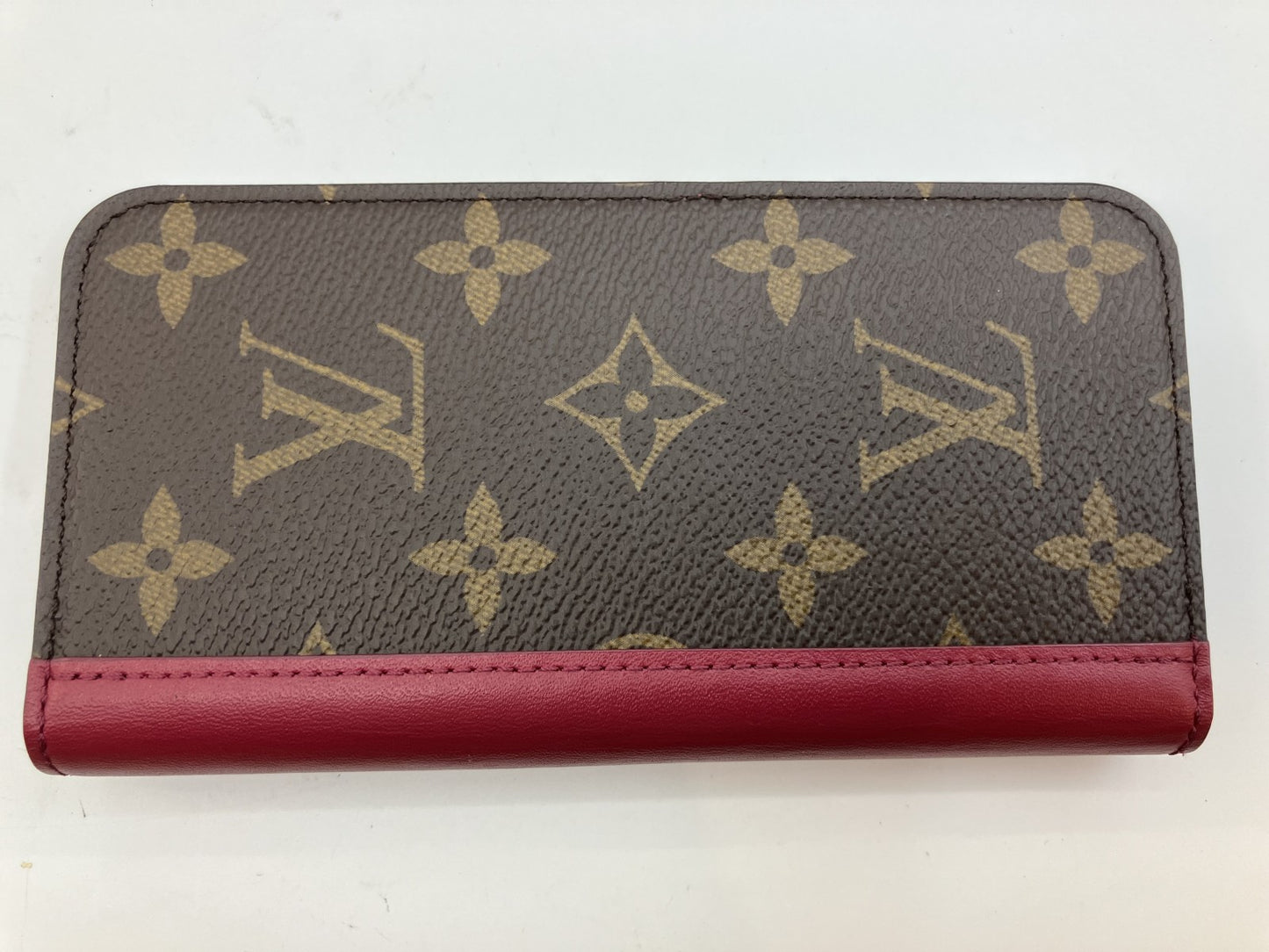 Louis Vuitton Monogram Folio iPhone Case Red x xs 3 Card Slots Box and Bag Included