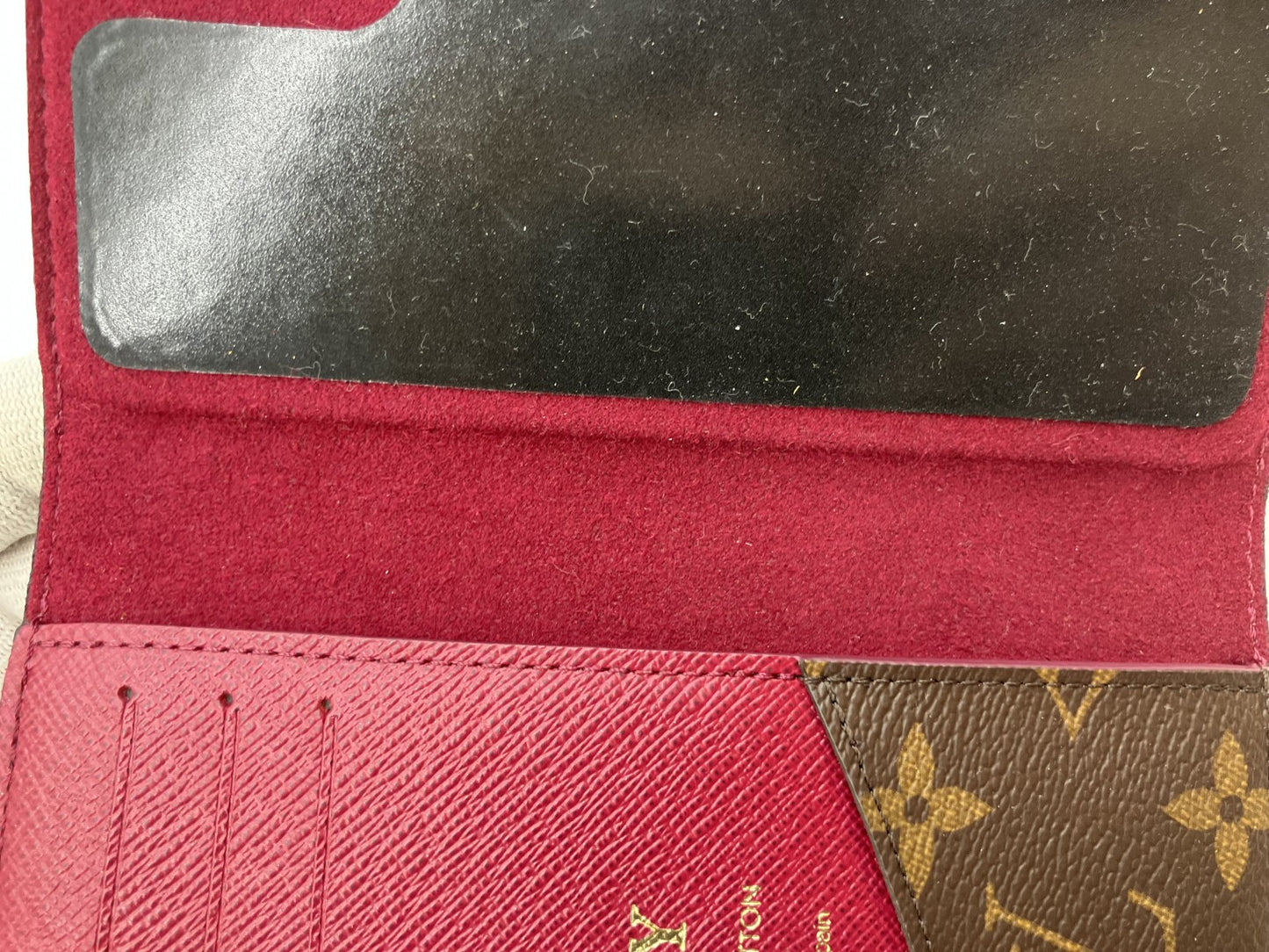 Louis Vuitton Monogram Folio iPhone Case Red x xs 3 Card Slots Box and Bag Included