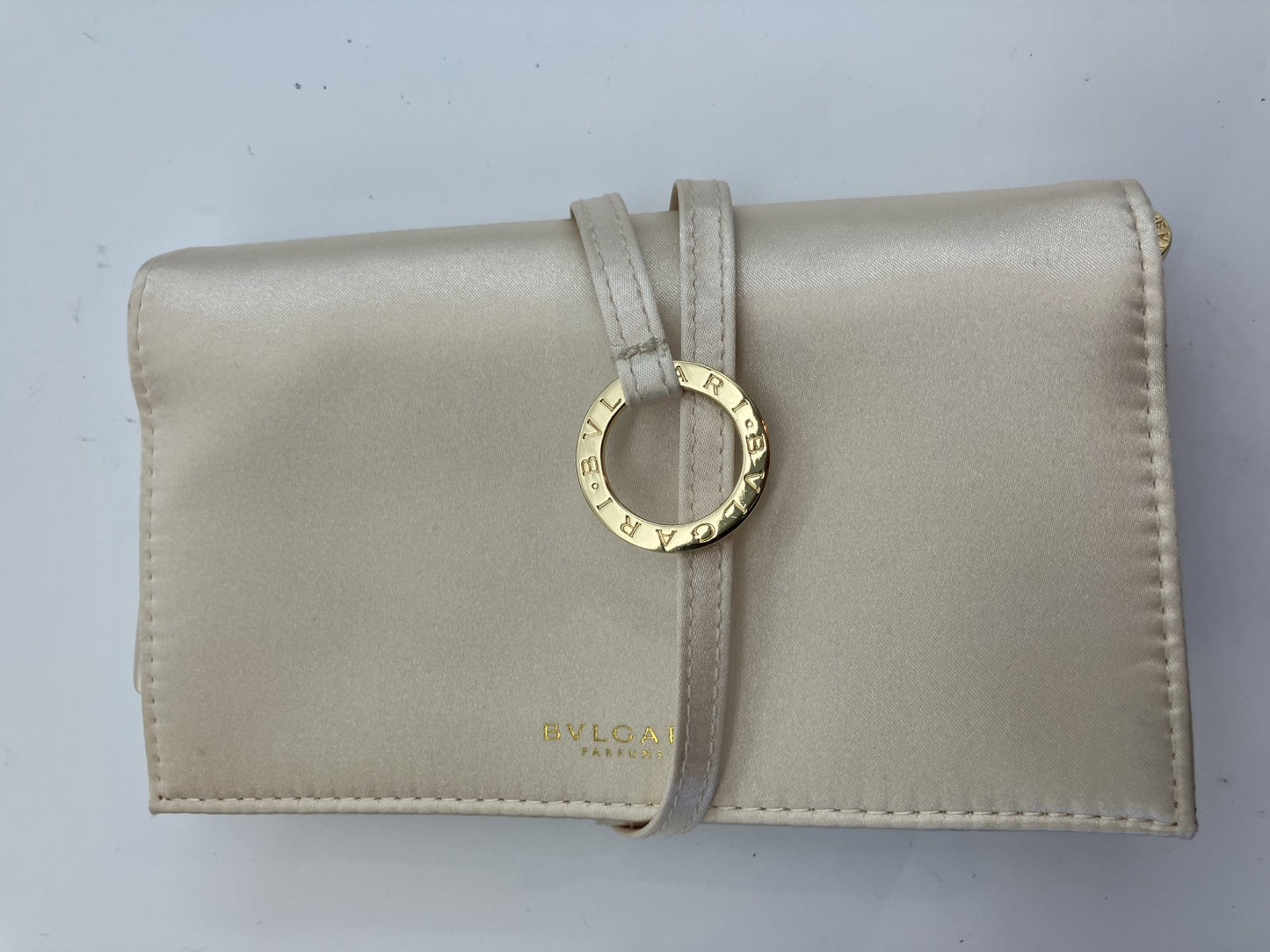 BVLGARI Pouch (19 x 10 x 3 cm) (7.48 x 3.94 x 1.18 inch) Beige Free Shipping 