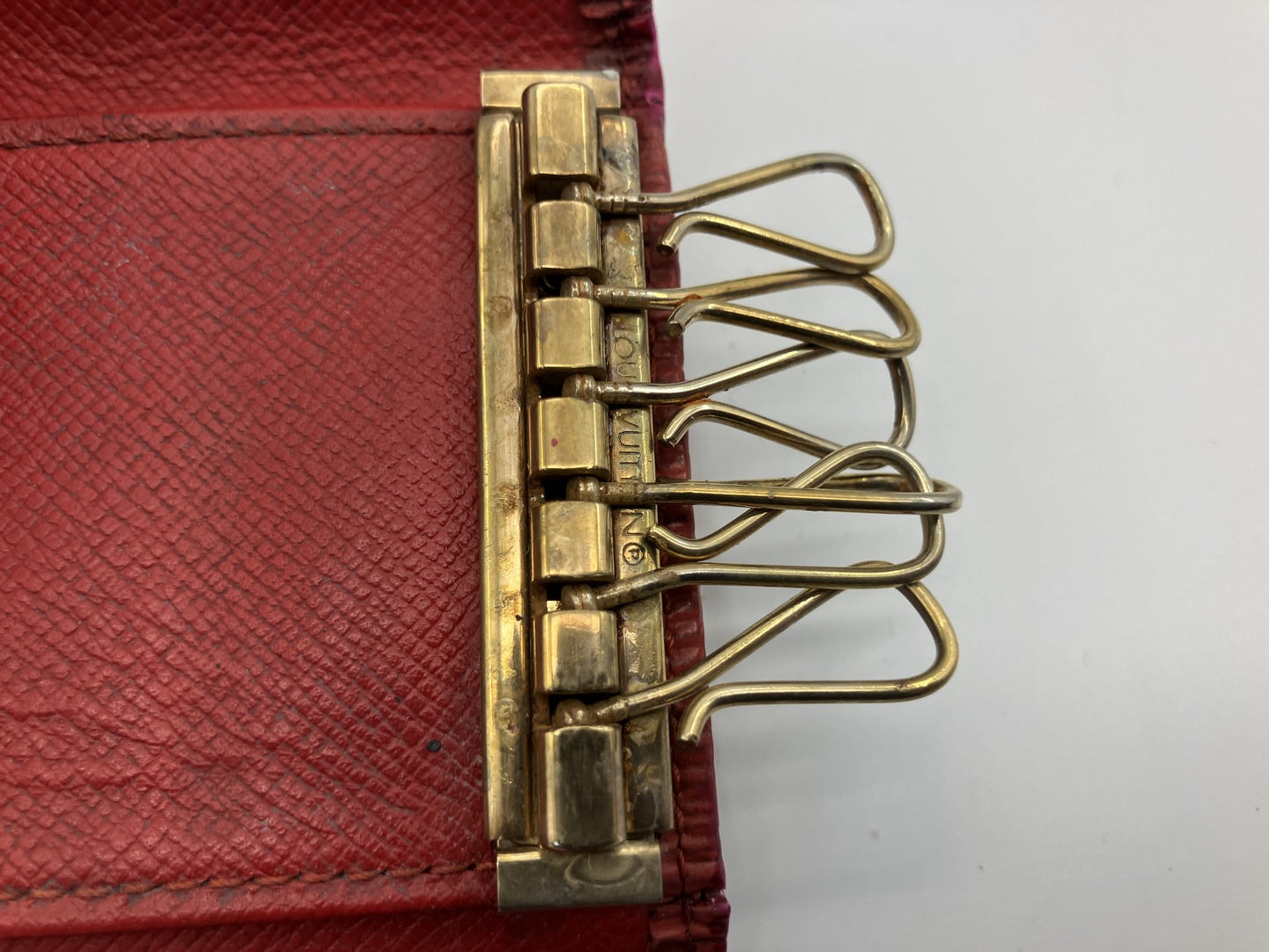 LOUIS VUITTON Epi Red 6 Key Holder Multicles Spain Leather Used