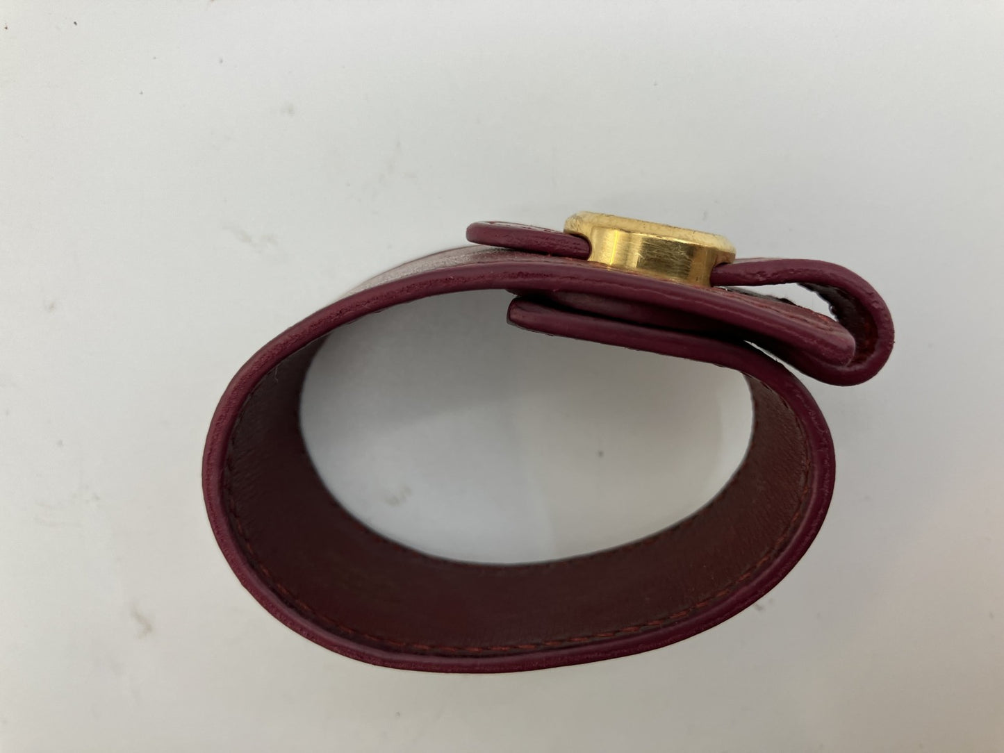Hermes Serie Bracelet Bangle Bordeaux Gold Metal Authentic Genuine Product 5.9" Wrist Circumference