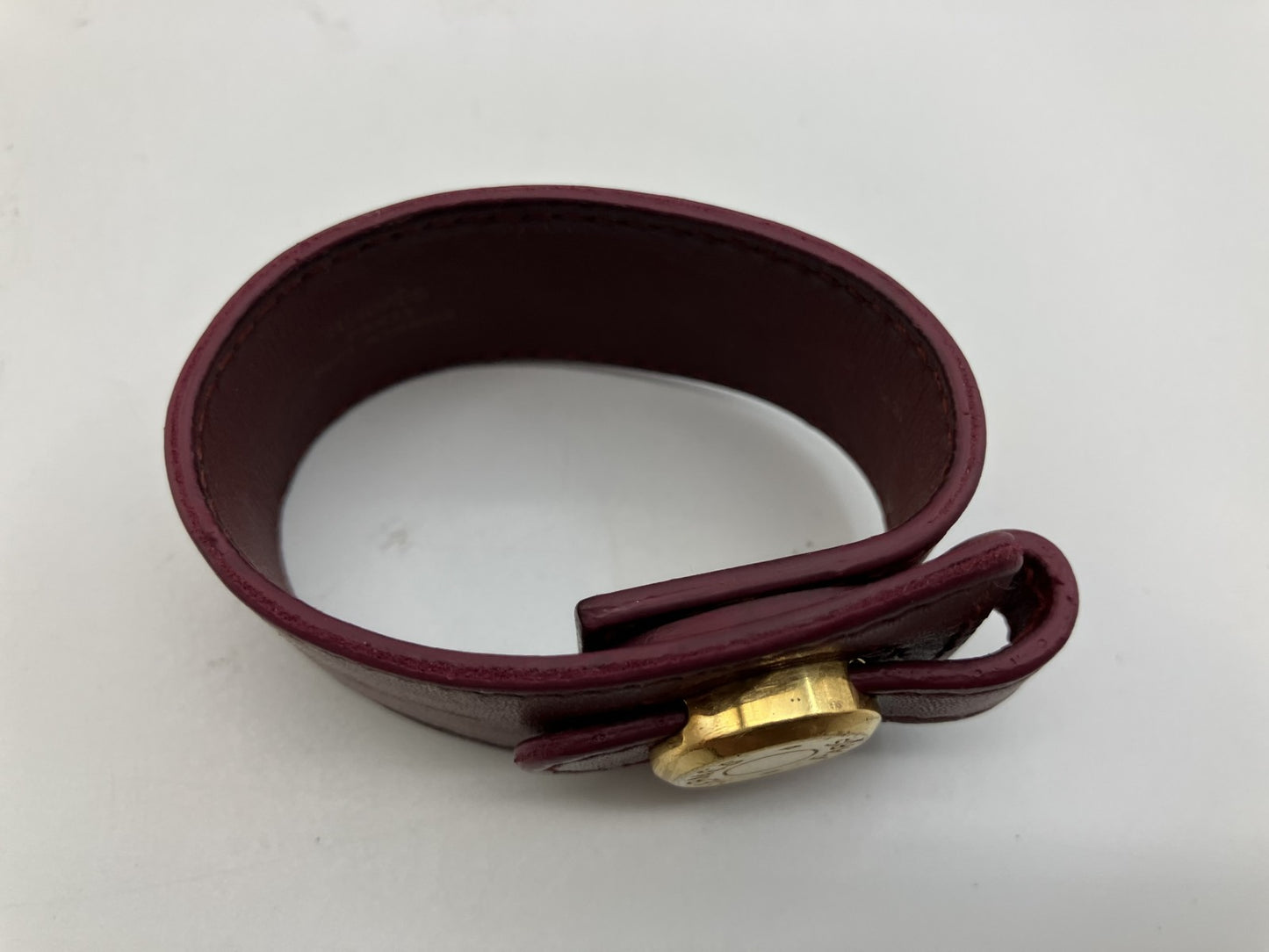 Hermes Serie Bracelet Bangle Bordeaux Gold Metal Authentic Genuine Product 5.9" Wrist Circumference