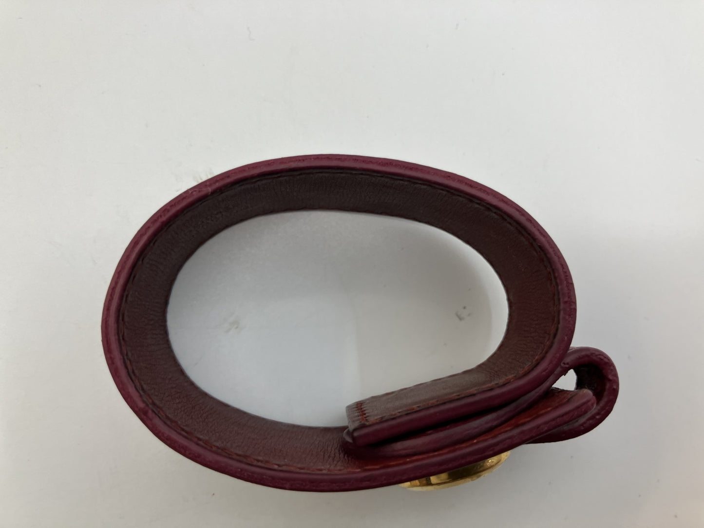 Hermes Serie Bracelet Bangle Bordeaux Gold Metal Authentic Genuine Product 5.9" Wrist Circumference