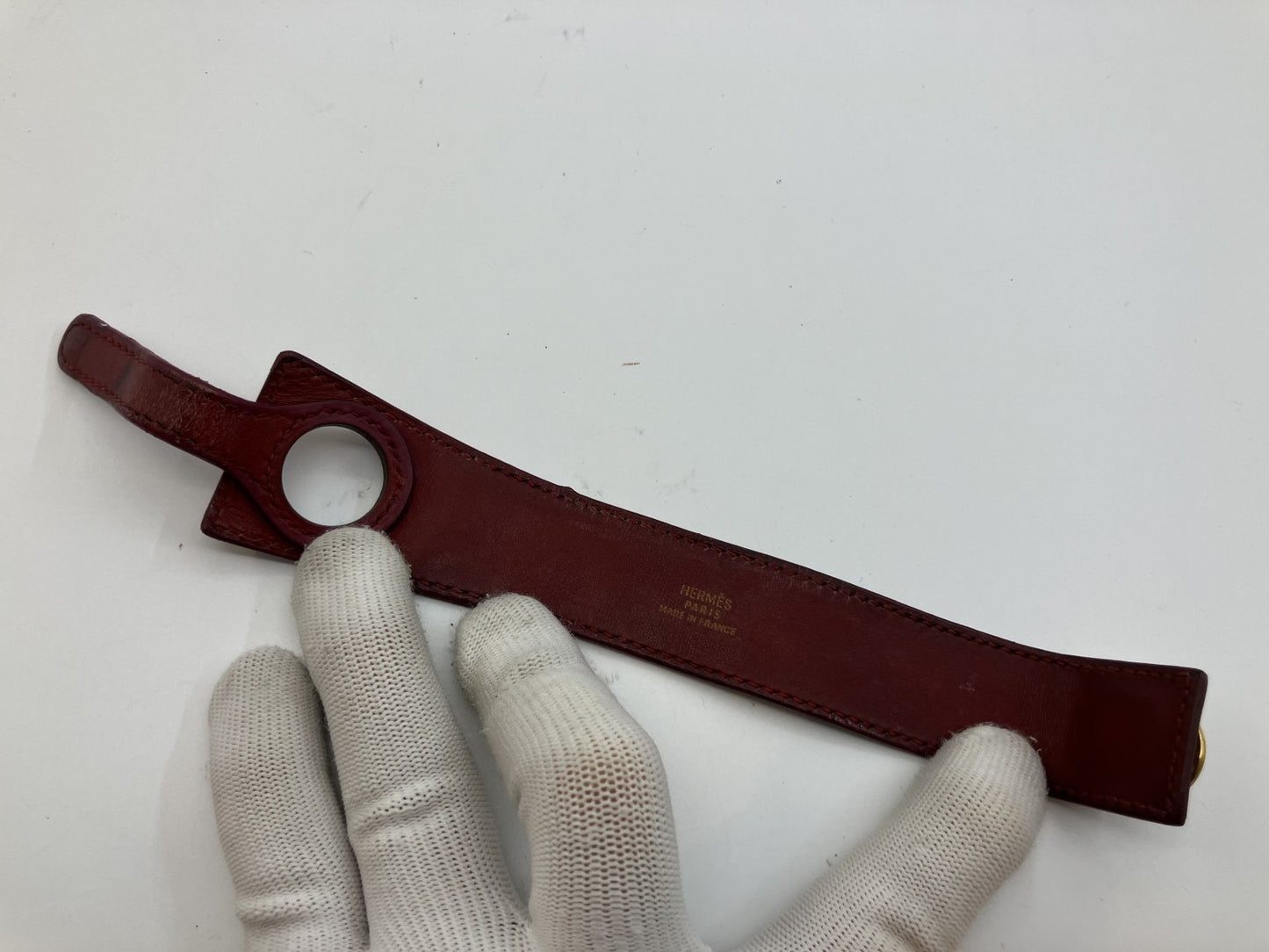 Hermes Serie Bracelet Bangle Bordeaux Gold Metal Authentic Genuine Product 5.9" Wrist Circumference