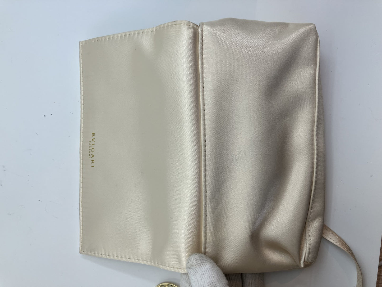 BVLGARI Pouch (19 x 10 x 3 cm) (7.48 x 3.94 x 1.18 inch) Beige Free Shipping 