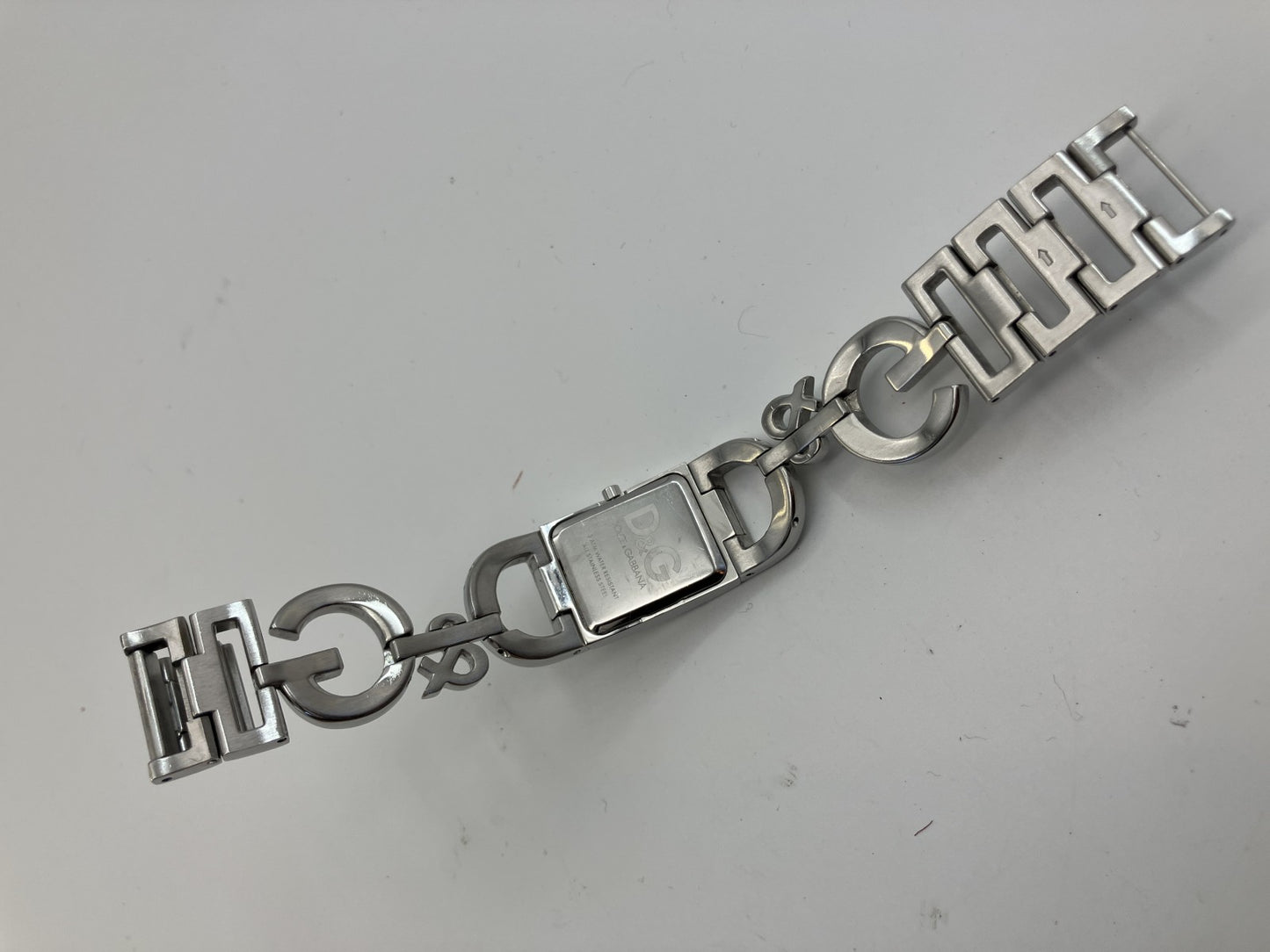 DOLCE & GABBANA Logo Quartz Watch Women Silver Stainless Steel Wrist 15cm 20mm Case