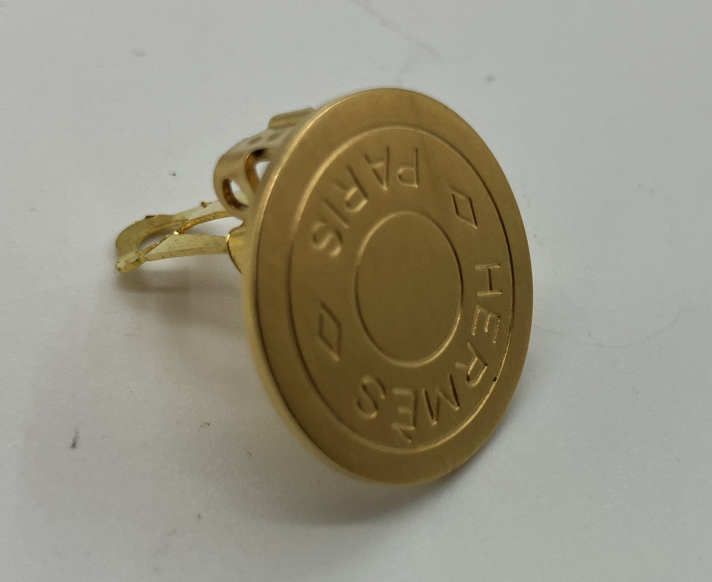 HERMES Sellier Clip-On Earrings Gold Silver Tone Mixed Color Set