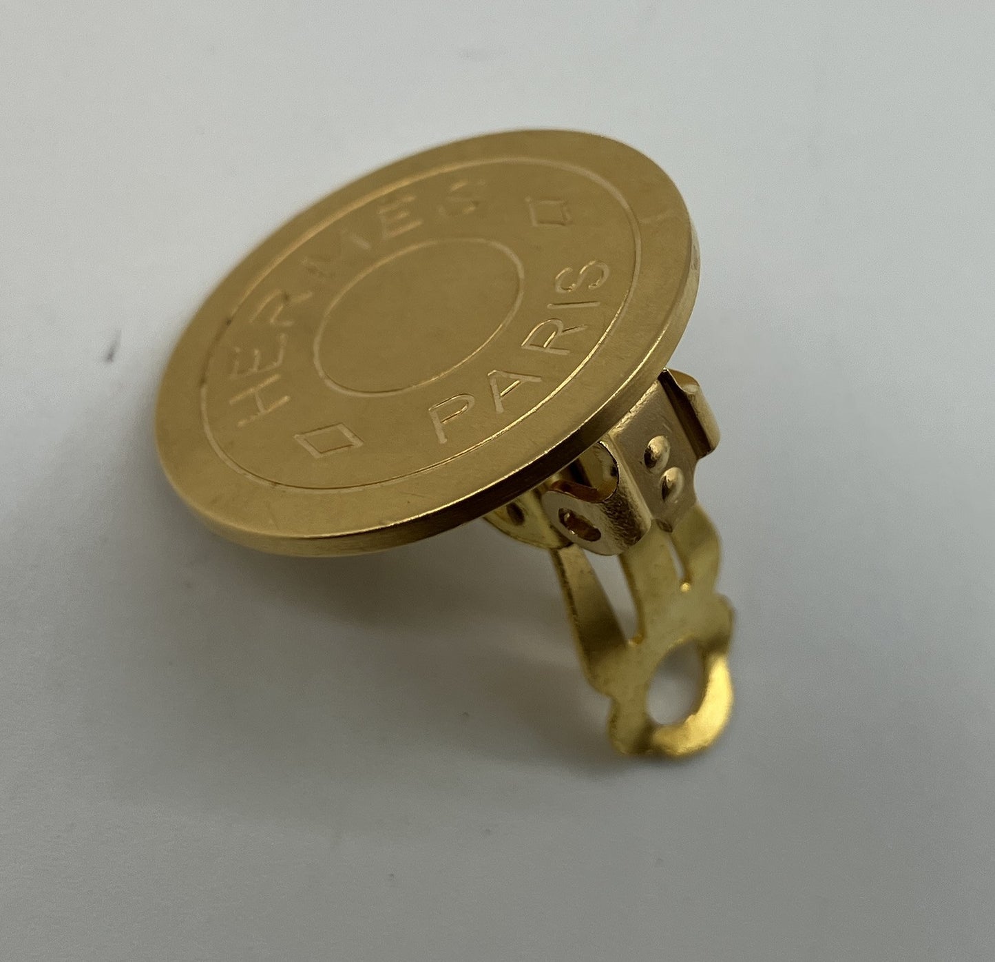 HERMES Sellier Clip-On Earrings Gold Silver Tone Mixed Color Set