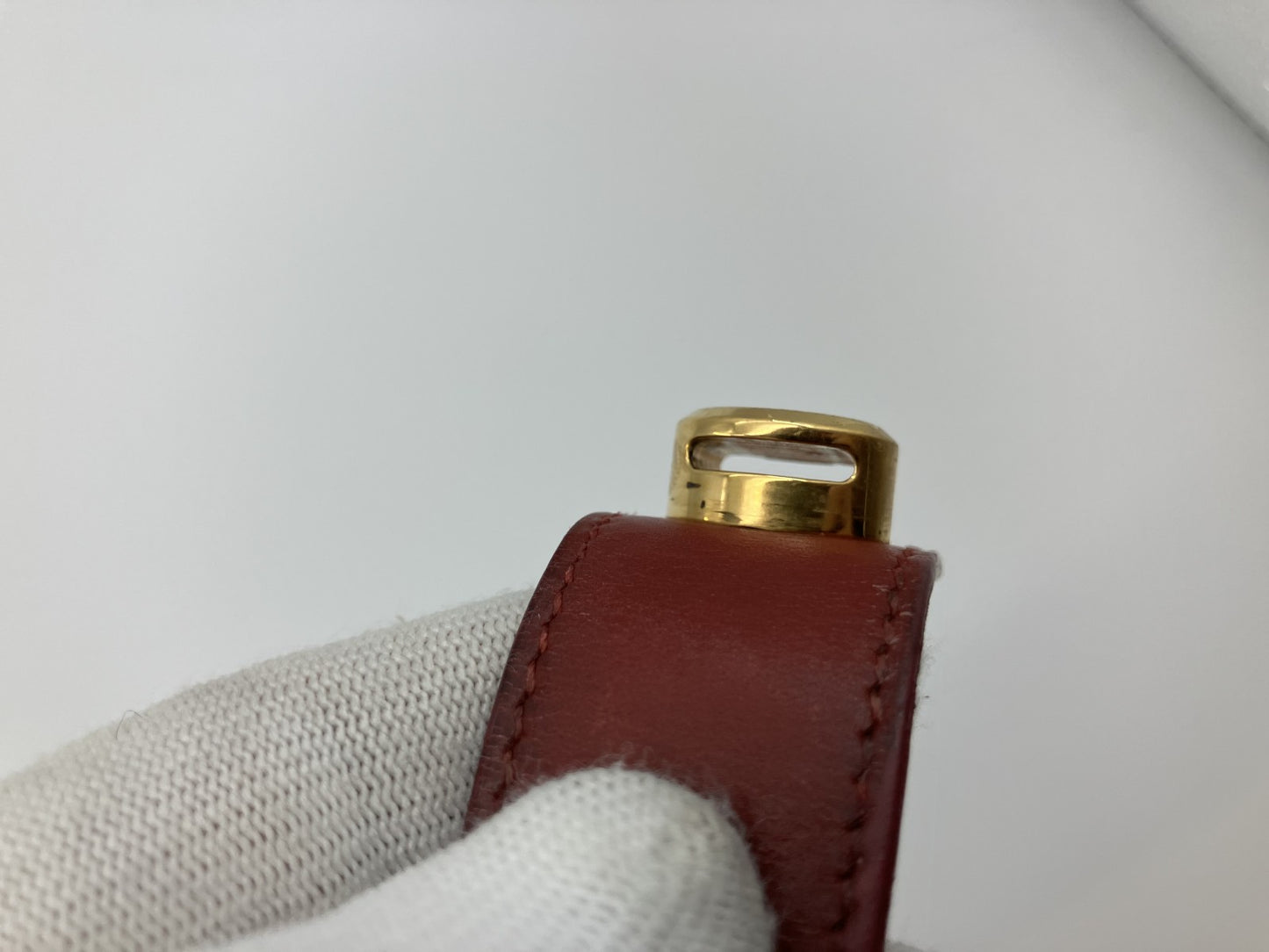 Hermes Serie Bracelet Bangle Bordeaux Gold Metal Authentic Genuine Product 5.9" Wrist Circumference
