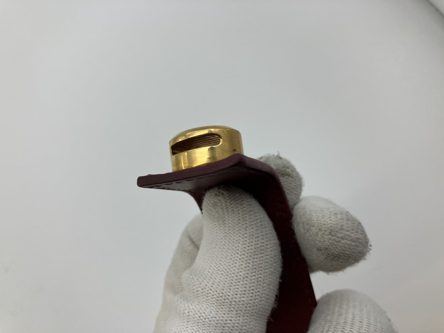 Hermes Serie Bracelet Bangle Bordeaux Gold Metal Authentic Genuine Product 5.9" Wrist Circumference