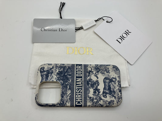 Christian Dior iPhone 13 13Pro Case White x Navy Toile de Jouy Authentic