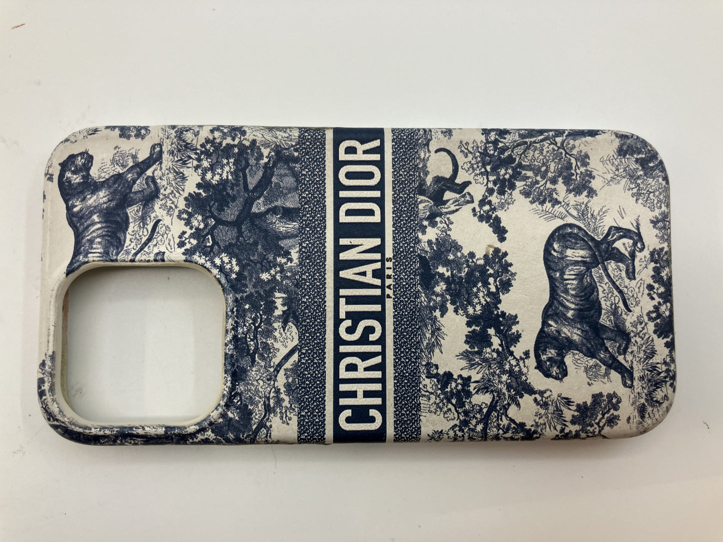 Christian Dior iPhone 13 13Pro Case White x Navy Toile de Jouy Authentic