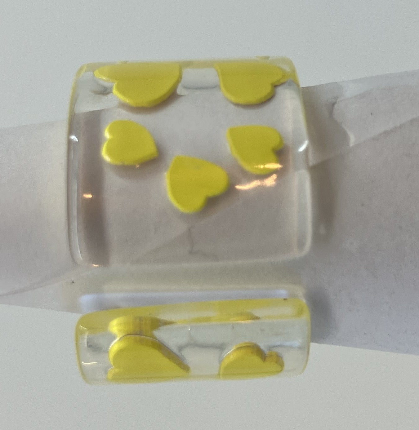 Christian Dior Ring (JP 12) (EU 52) (US 6.5) Clear &amp; Yellow Free Shipping 