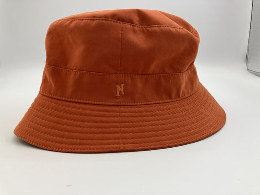 HERMES Bucket Hat Size 57 Orange Brown Made in France Polyester Polyamide