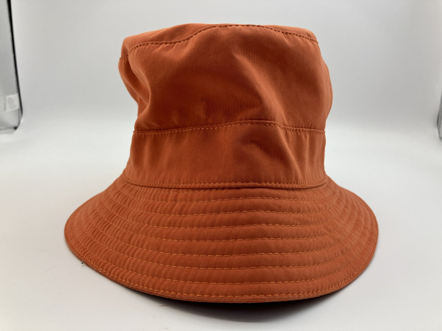 HERMES Bucket Hat Size 57 Orange Brown Made in France Polyester Polyamide