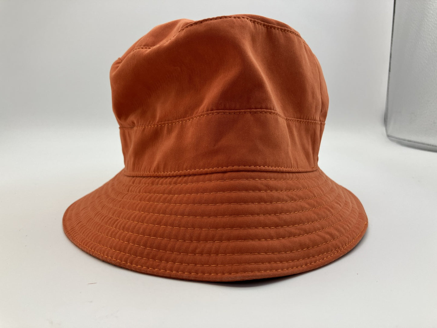 HERMES Bucket Hat Size 57 Orange Brown Made in France Polyester Polyamide