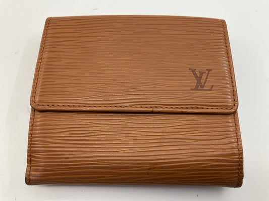 Louis Vuitton Epi Bifold Wallet Tan Brown Snap Made in France Vintage Date Code N/A