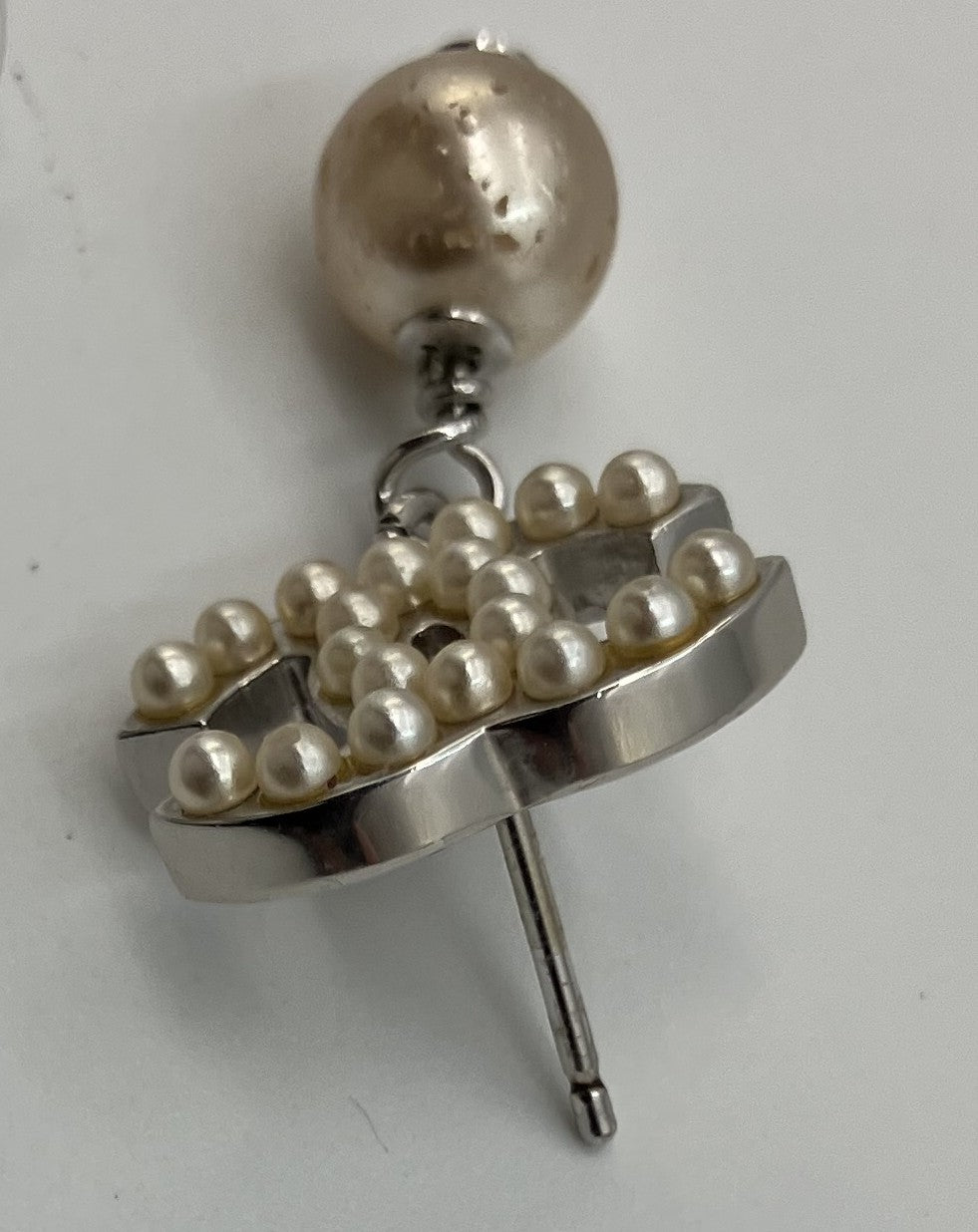 CHANEL synthetic Pearl Pierce 05 V One side only Logo: 1.6x1.1cm