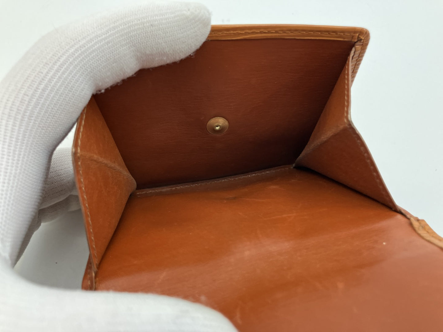 Louis Vuitton Epi Bifold Wallet Tan Brown Snap Made in France Vintage Date Code N/A