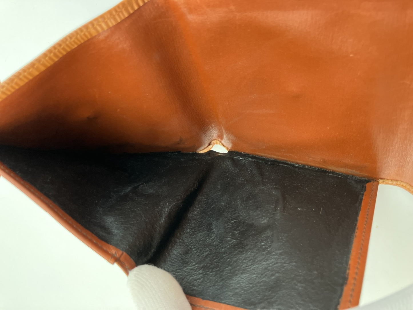 Louis Vuitton Epi Bifold Wallet Tan Brown Snap Made in France Vintage Date Code N/A