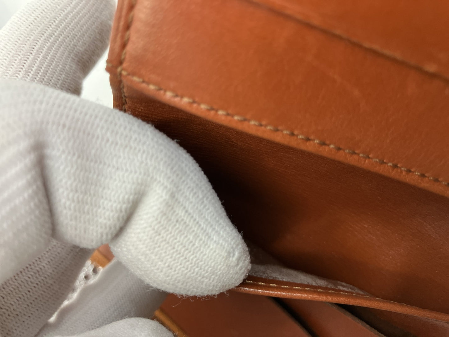 Louis Vuitton Epi Bifold Wallet Tan Brown Snap Made in France Vintage Date Code N/A