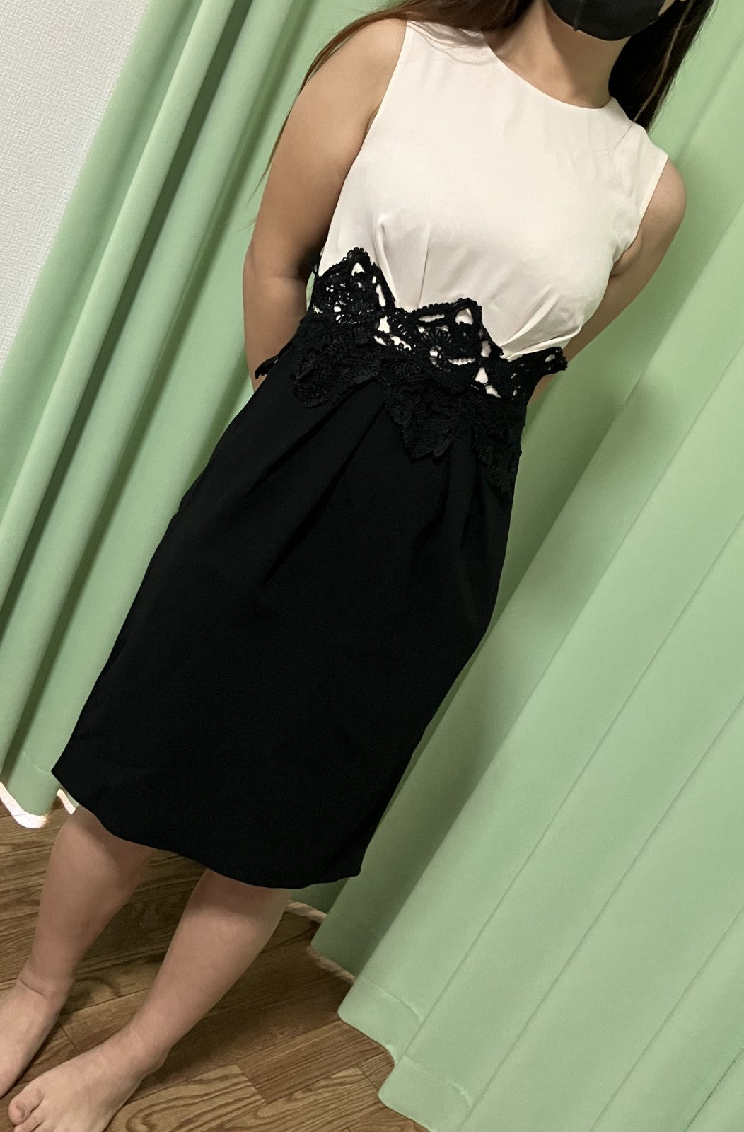 Max Mara Triacetate Women's Dress J36 Black ﾃ・Beige | Length 97cm (38.2in), Shoulder 32.5cm (12.8in), Bust 38cm (15.0in) |