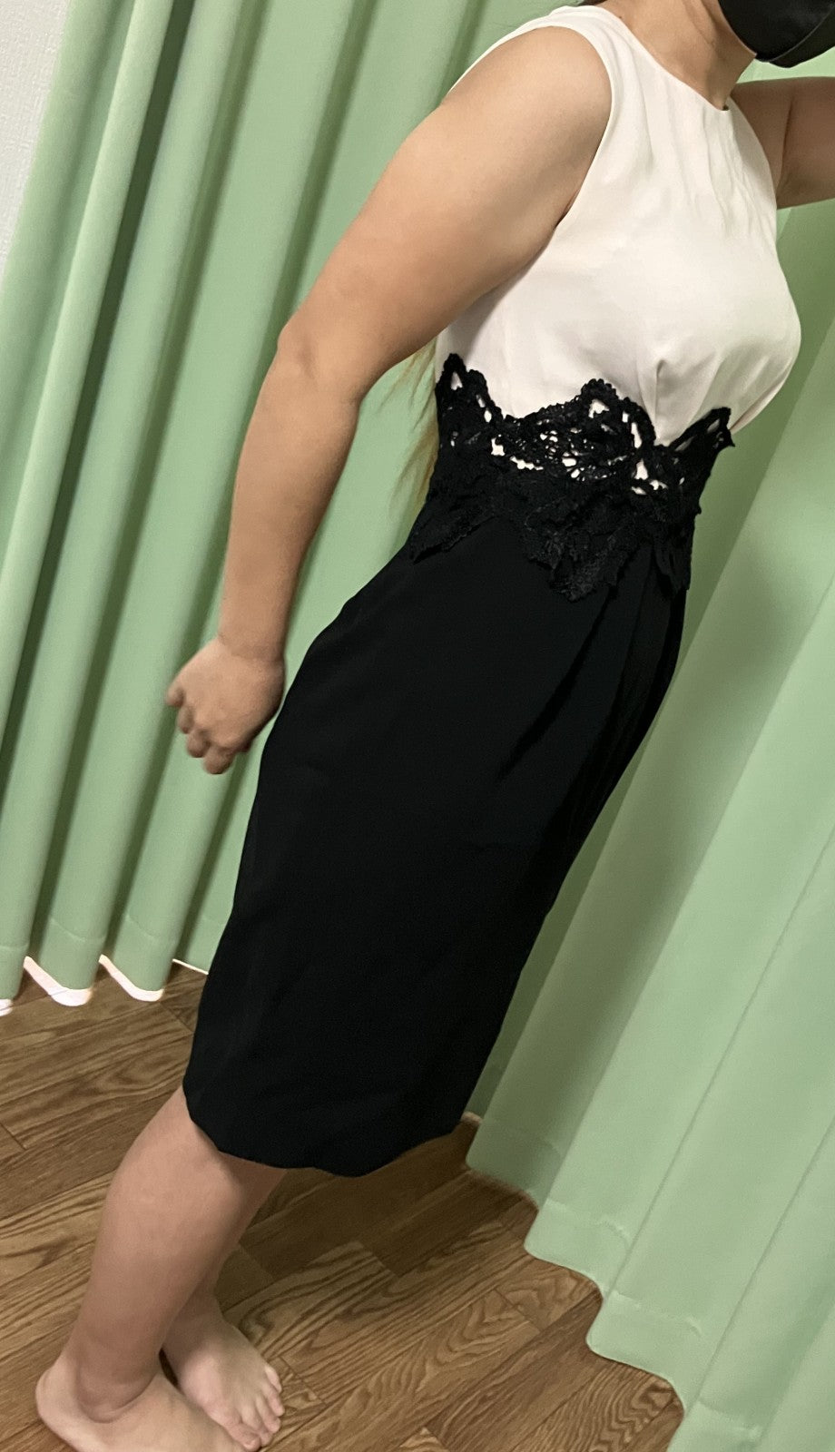 Max Mara Triacetate Women's Dress J36 Black ﾃ・Beige | Length 97cm (38.2in), Shoulder 32.5cm (12.8in), Bust 38cm (15.0in) |