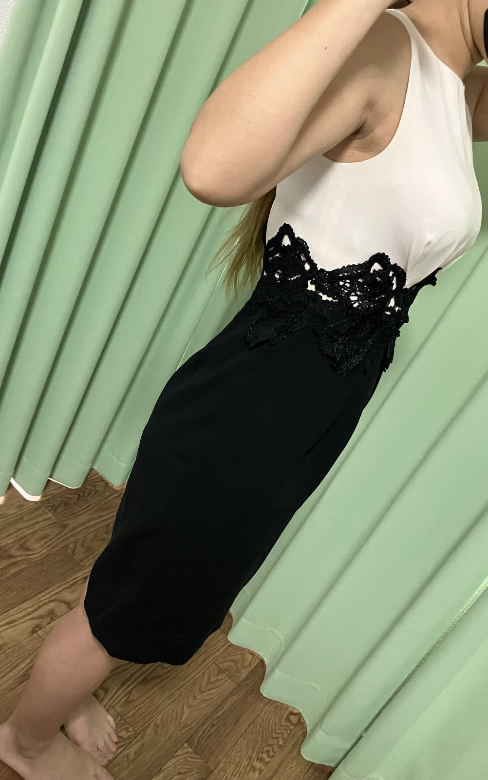 Max Mara Triacetate Women's Dress J36 Black ﾃ・Beige | Length 97cm (38.2in), Shoulder 32.5cm (12.8in), Bust 38cm (15.0in) |