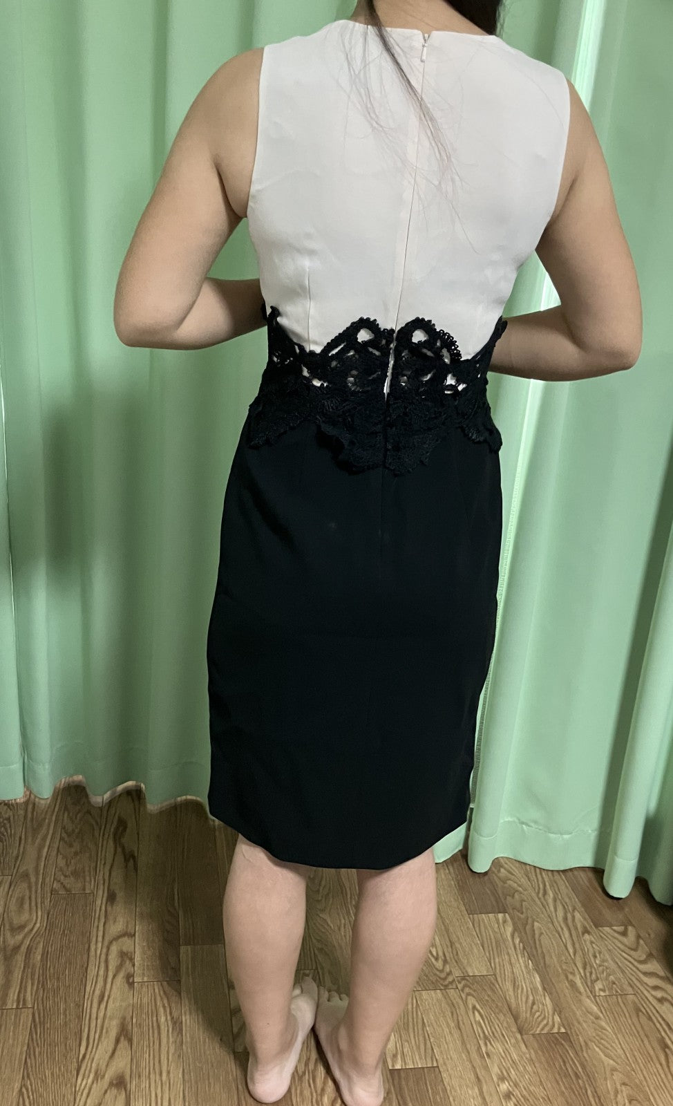 Max Mara Triacetate Women's Dress J36 Black ﾃ・Beige | Length 97cm (38.2in), Shoulder 32.5cm (12.8in), Bust 38cm (15.0in) |