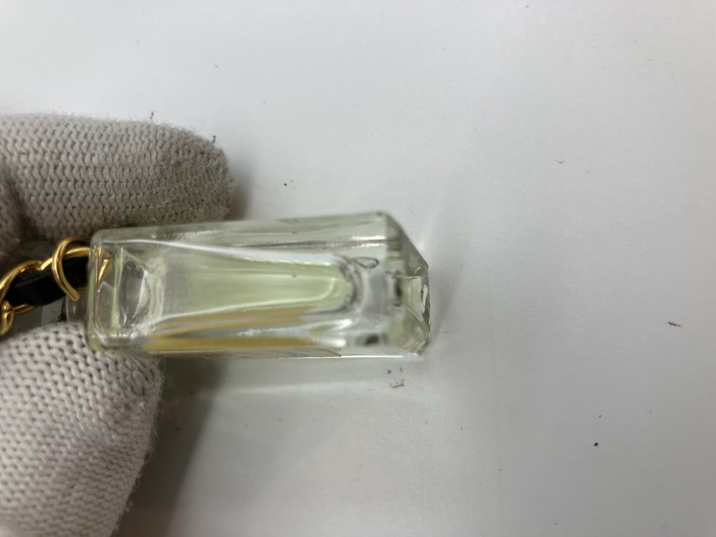 CHANEL No.19 Perfume Bottle Charm Necklace Black Leather Gold Chain around 27.6" 80% off perfume